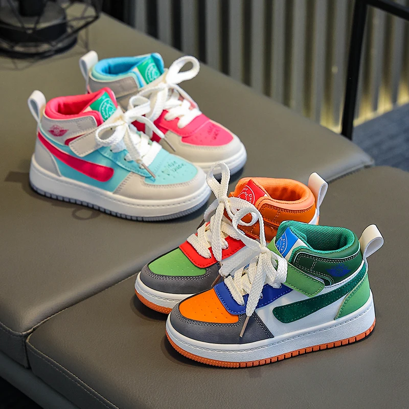 儿童鞋子2025新款春秋女童鸳鸯低帮板鞋男童春季运动鞋潮牌aj童鞋