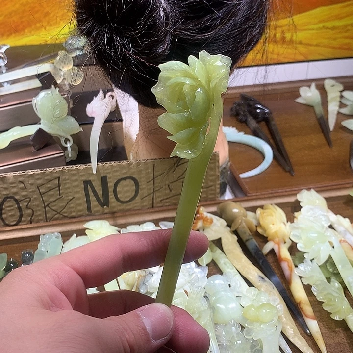 蛇纹石玉合金发饰