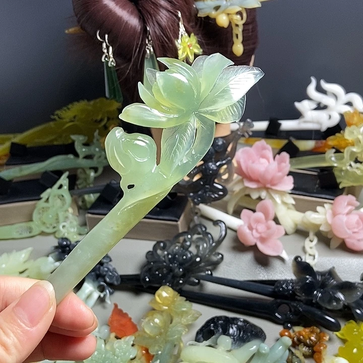 岫玉未镶嵌发簪发簪