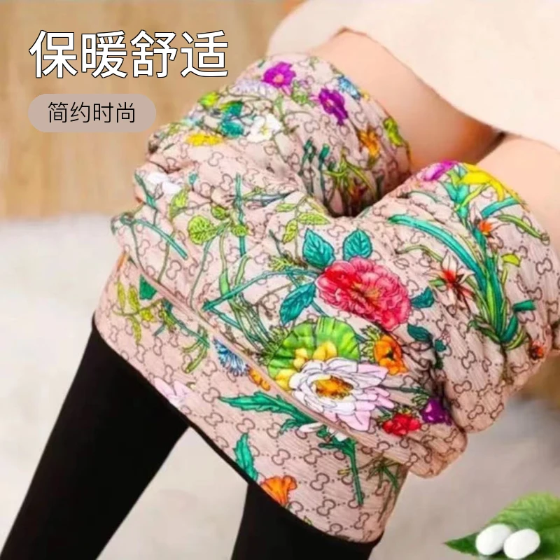 保暖弹力大码加厚舒适显瘦加绒棉裤简约打底裤冬季修身高腰女