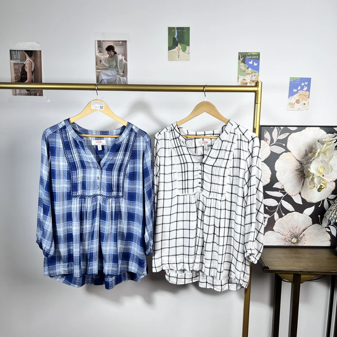 (瑕疵)夏秋新款长袖衬衫格纹格子外套夏季女款宽松型内搭2511