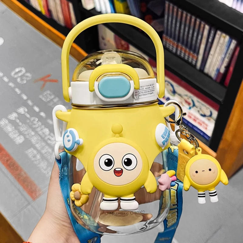 蛋仔派对水杯儿童上学专用男孩幼儿园直饮吸管杯学生外出便携水壶