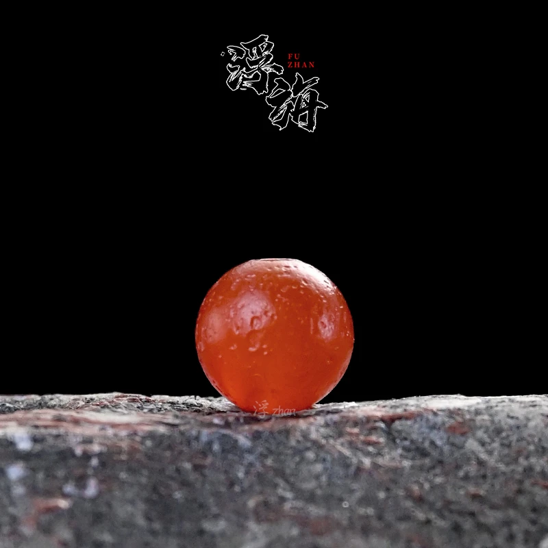 8/10/12MM红玛瑙锤纹圆珠文玩配珠椰蒂手串配饰腰珠顶珠单珠隔珠