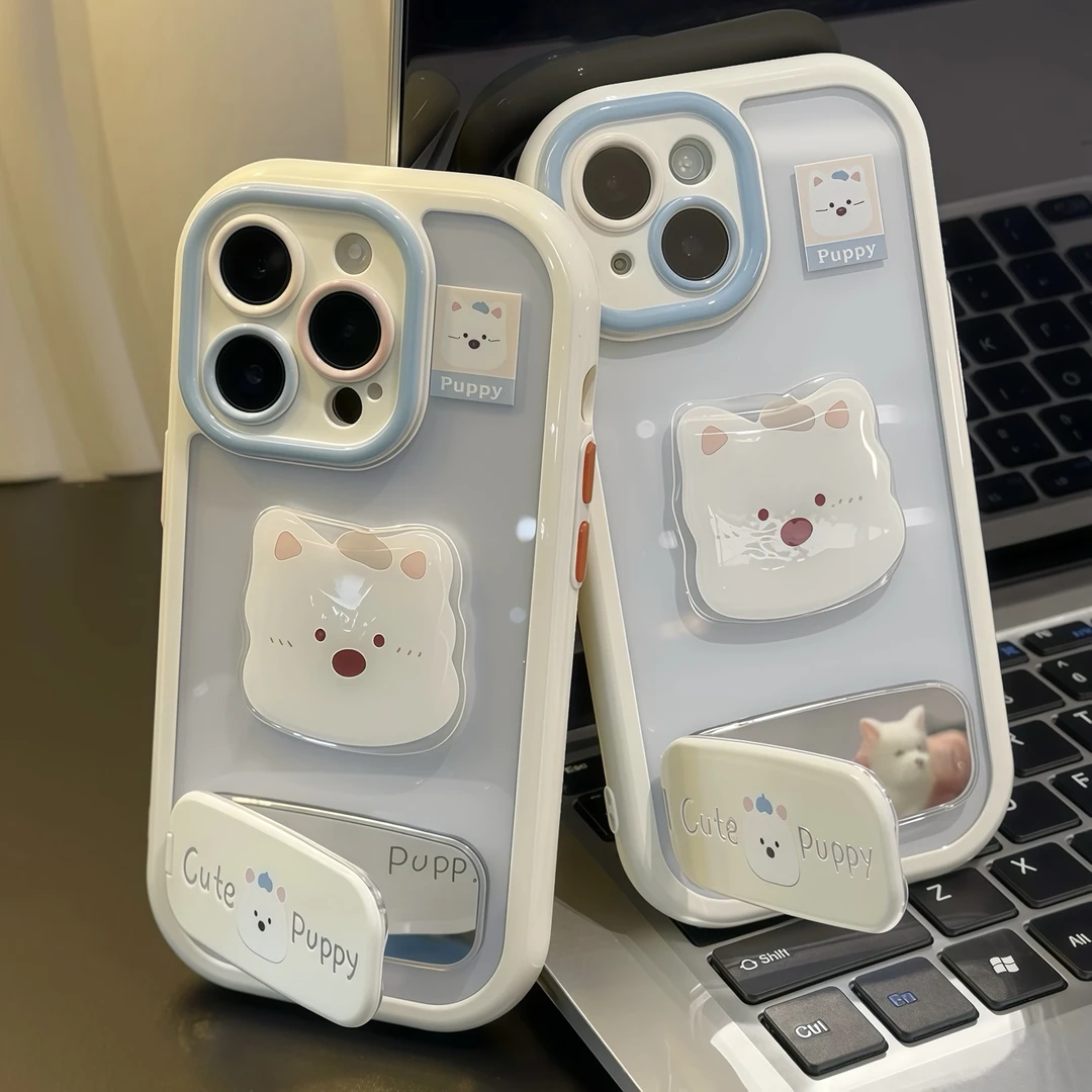 适用立体西高地苹果16pro奶油手机壳iPhone15华为oppovivo小米女