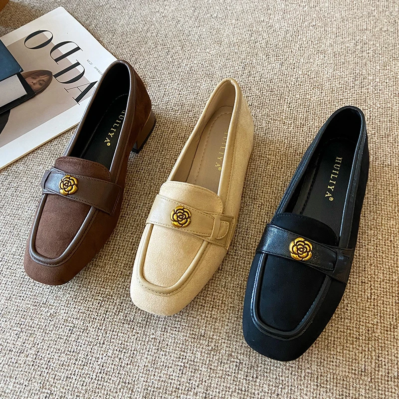 加绒鞋厚底爆款女皮鞋制服鞋新款-黑色时尚百搭乐福鞋单鞋