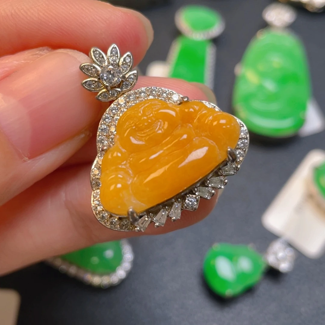 翡翠银S925镶嵌吊坠(不含链)