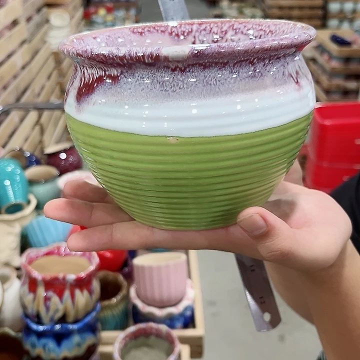 有孔.凑单10元陶瓷花盆发货！