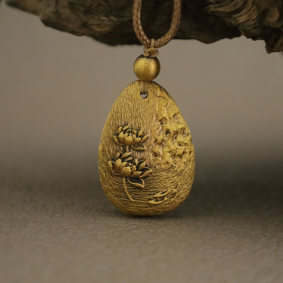 【小荷】古法黑金黄金足金999男士女士挂坠吊坠2037939