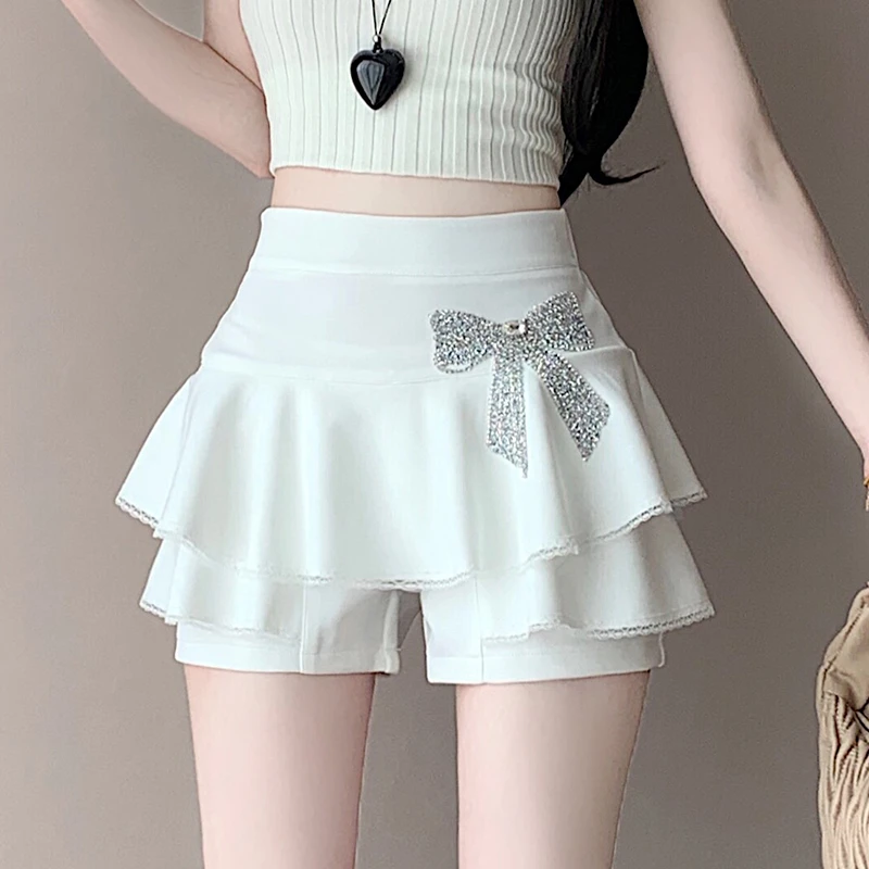 2025春夏新款女欧洲站时尚镶钻蓬蓬短裙松紧蛋糕显瘦百搭半身裙潮