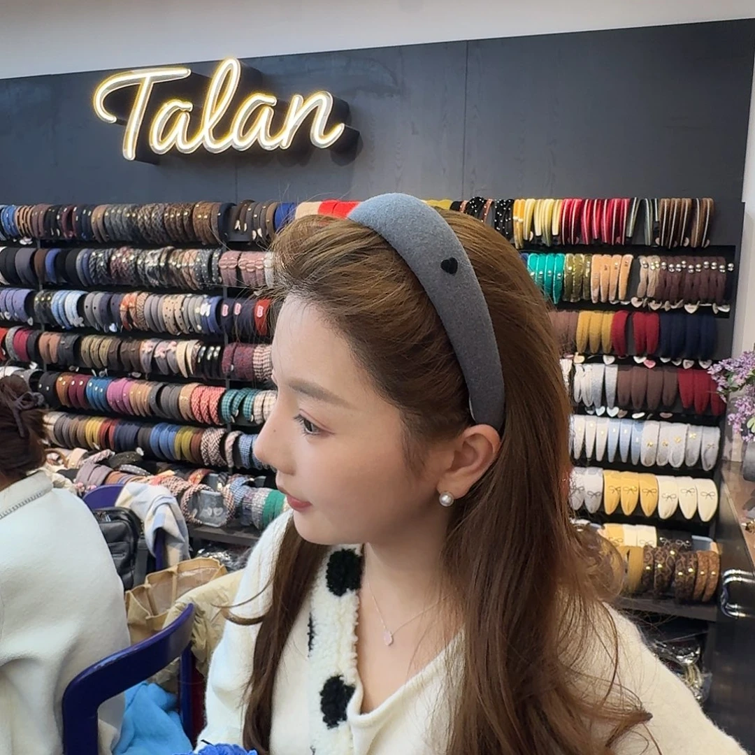 布艺非金属灰色爱心发箍