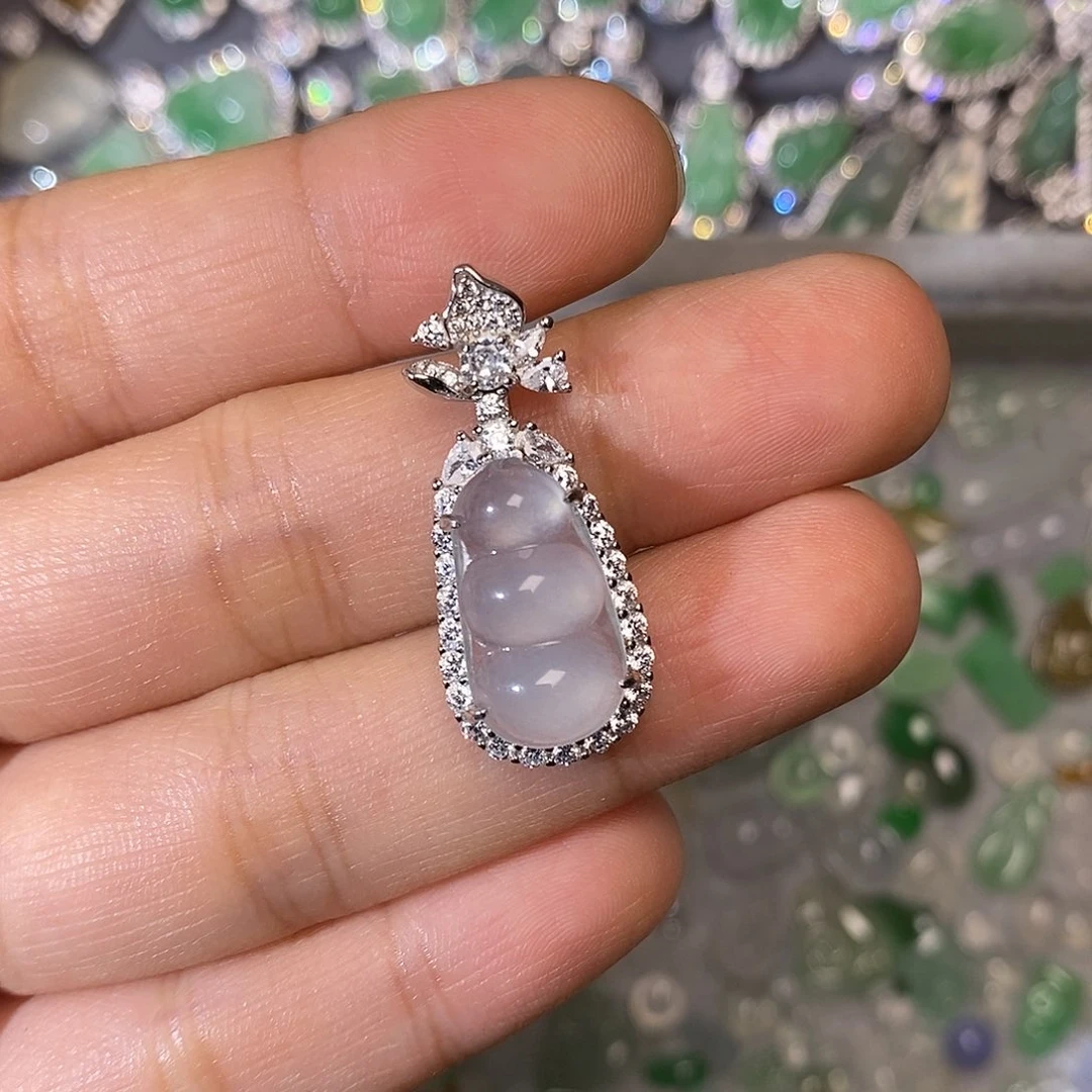 德***一翡翠银S925镶嵌颈饰翡翠