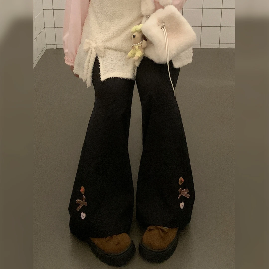徐达布【松露黑巧】宽松休闲裤女新款秋季黑色裤子K37931C53