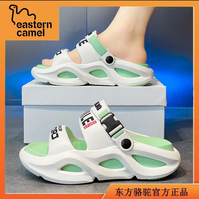 东方骆驼女鞋夏季新款厚底耐磨防滑凉拖中大童潮流时尚休闲沙滩鞋