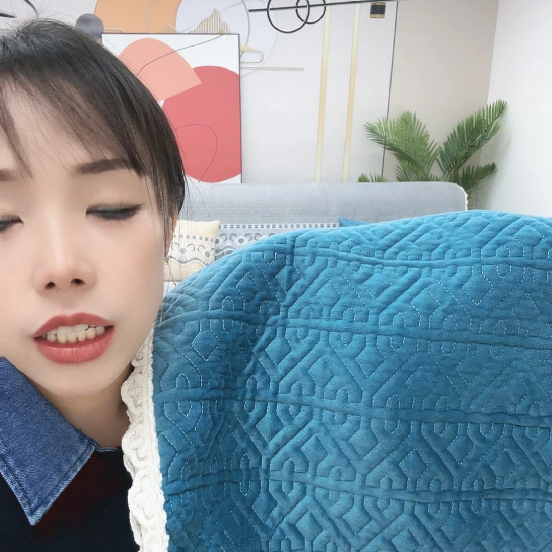 毛绒蓝色套餐九靠背330送2个抱枕套