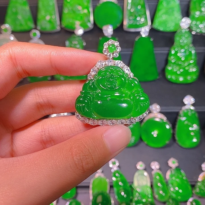 翡翠银S925镶嵌颈饰