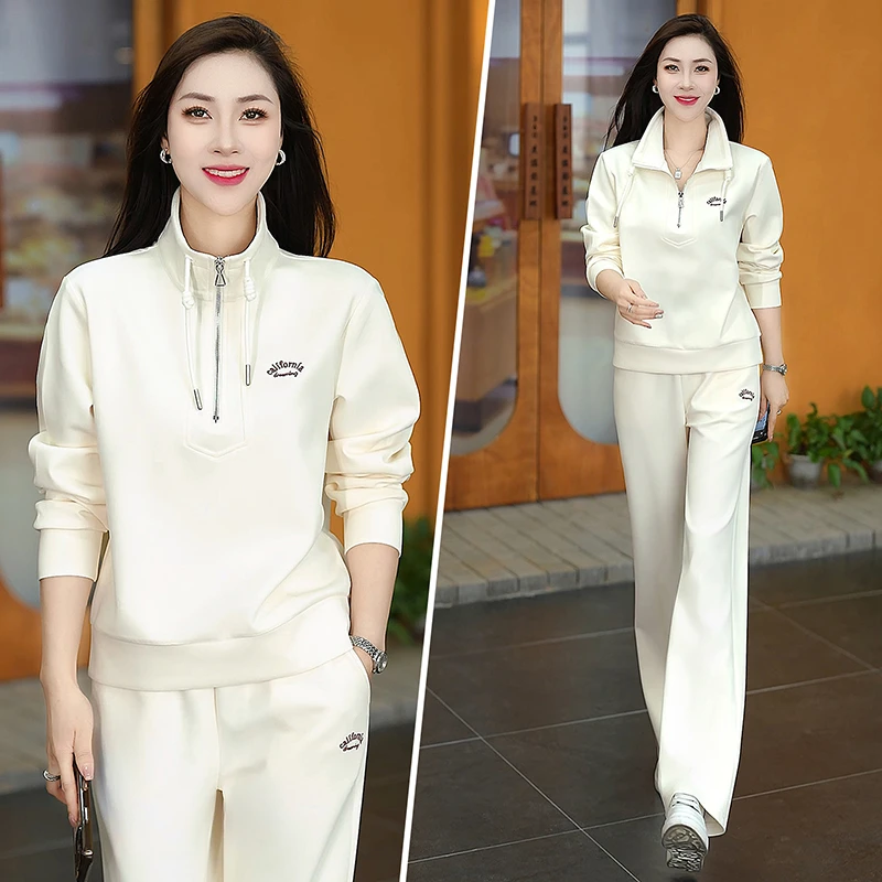 运动套装女春秋新款2025韩系高级感穿搭时尚洋气减龄跑步服两件套