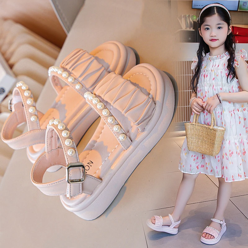 女童凉鞋2025夏季新款中大童软底时尚单鞋小女孩洋气公主沙滩鞋子