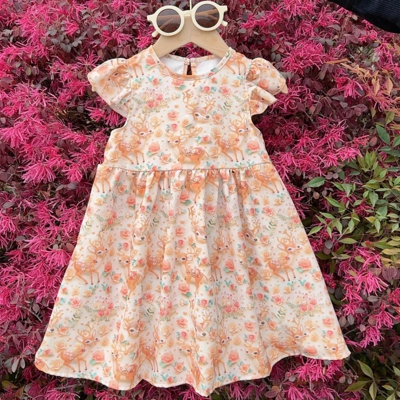 女童连衣裙2025夏季新款儿童碎花裙宝宝洋气爆款女孩公主裙夏季装