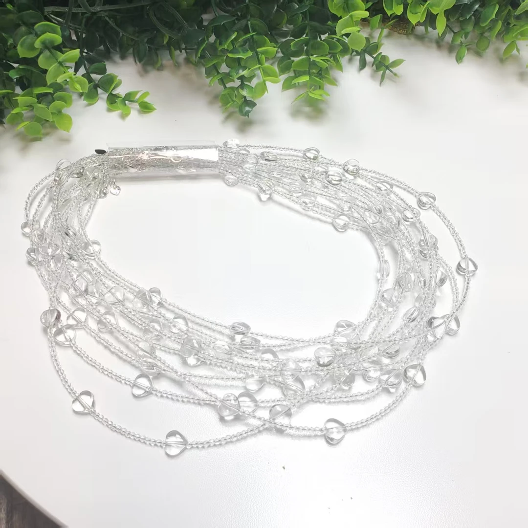 Q143【赵小姐】时尚百搭白水晶爱心项链