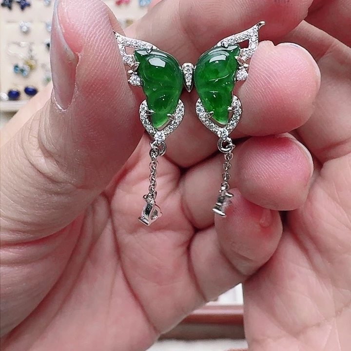 翡翠吊坠(不含链)银S925镶嵌