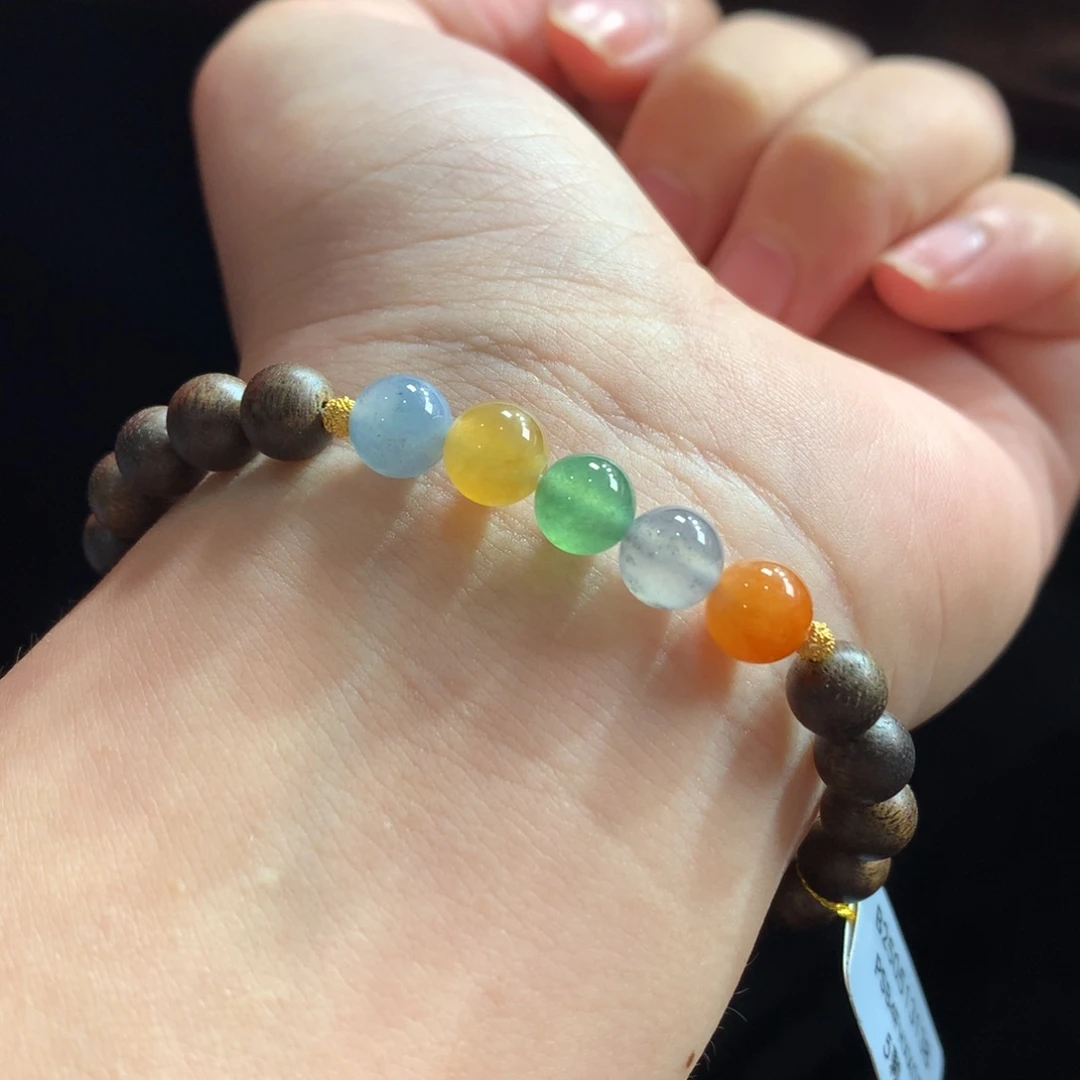 未镶嵌手链翡翠翡翠冰底多宝卡7.10+