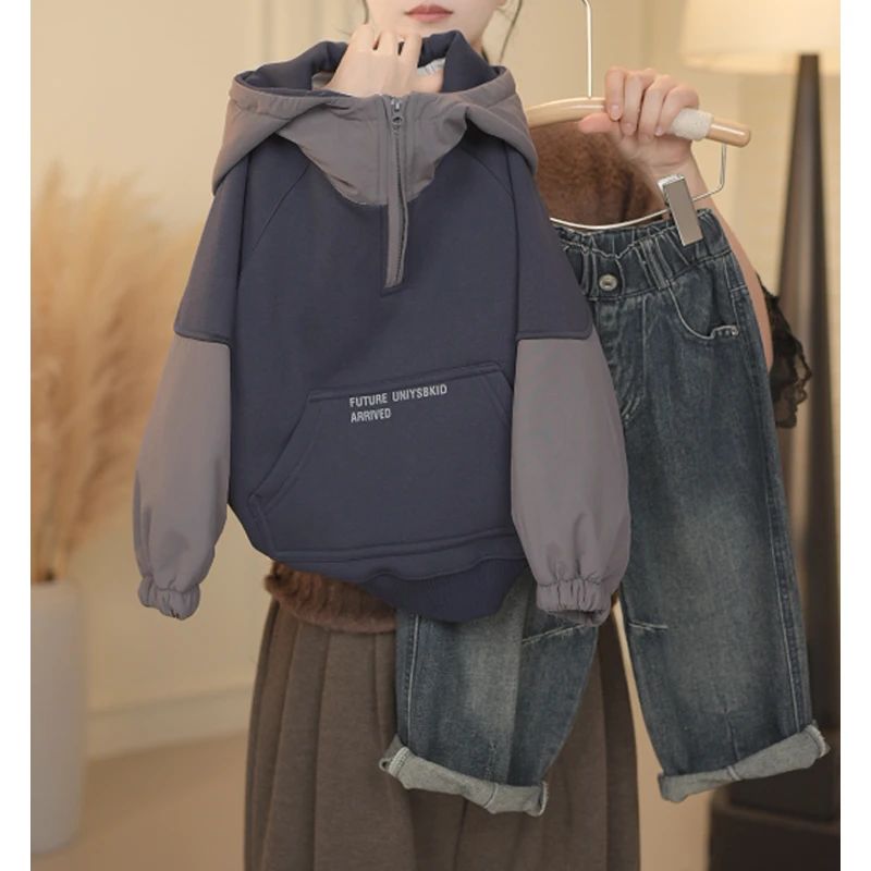 【加绒】儿童冬季连帽卫衣宝宝韩版百搭洋气卫衣