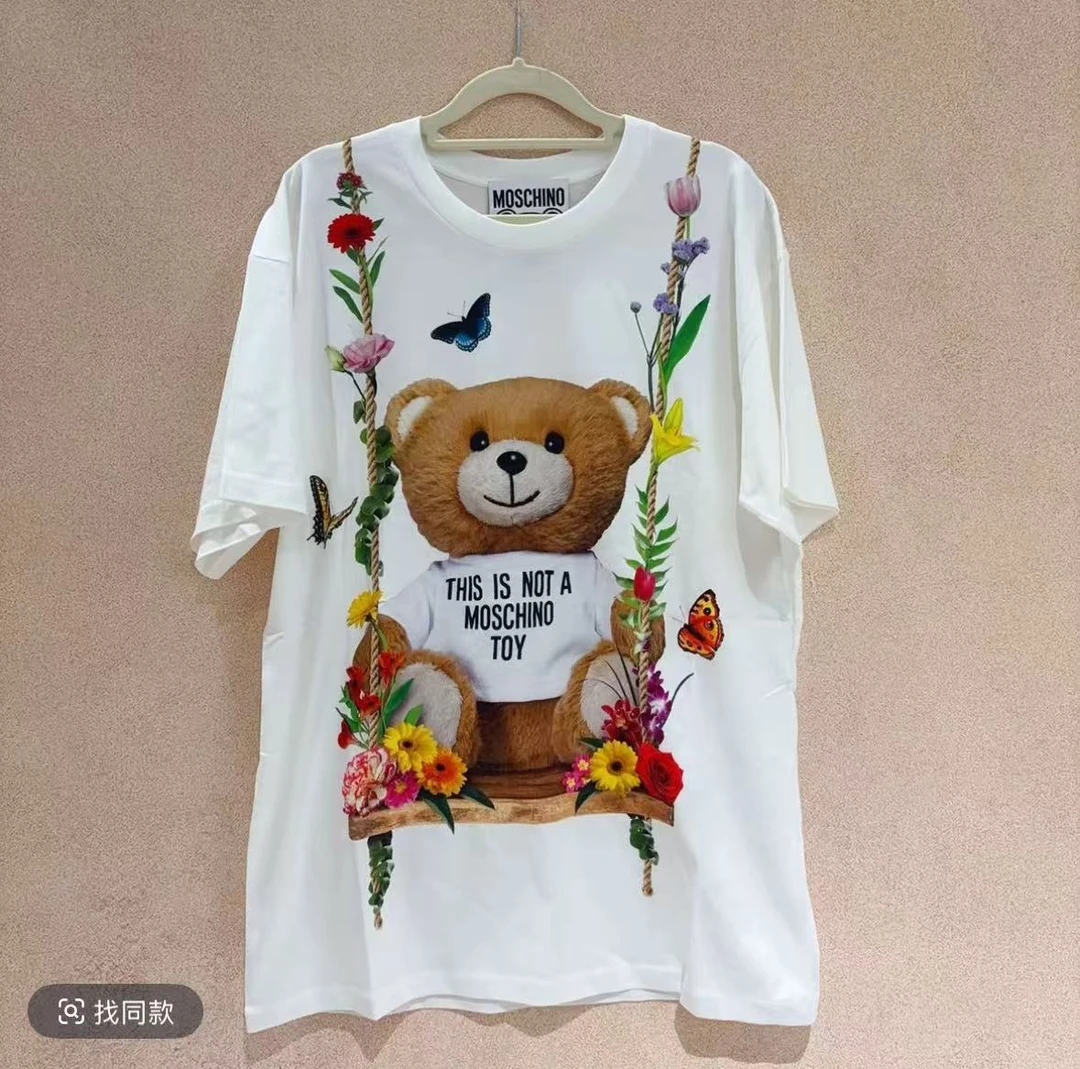 未使用 Moschino/莫斯奇诺  秋千花园泰迪熊短袖S码
