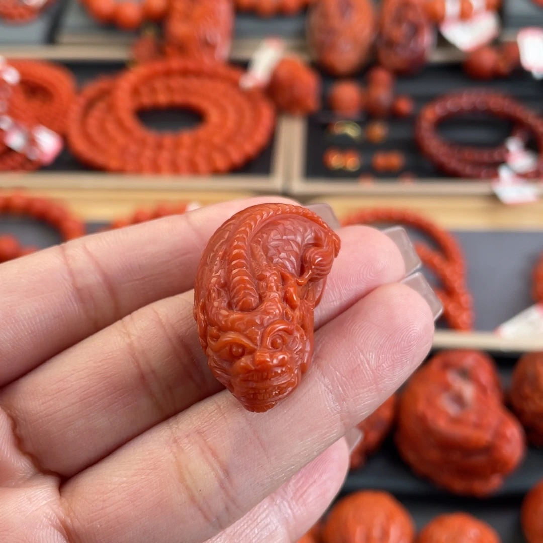 南红玛瑙未镶嵌吊坠(不含链)保山南红鱼化龙
