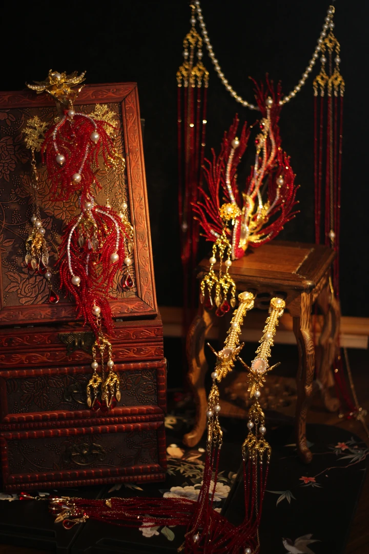 【绾瑜阁】原创作品赤瑶【大全套赠后压】民族风古风发簪头饰步摇簪子