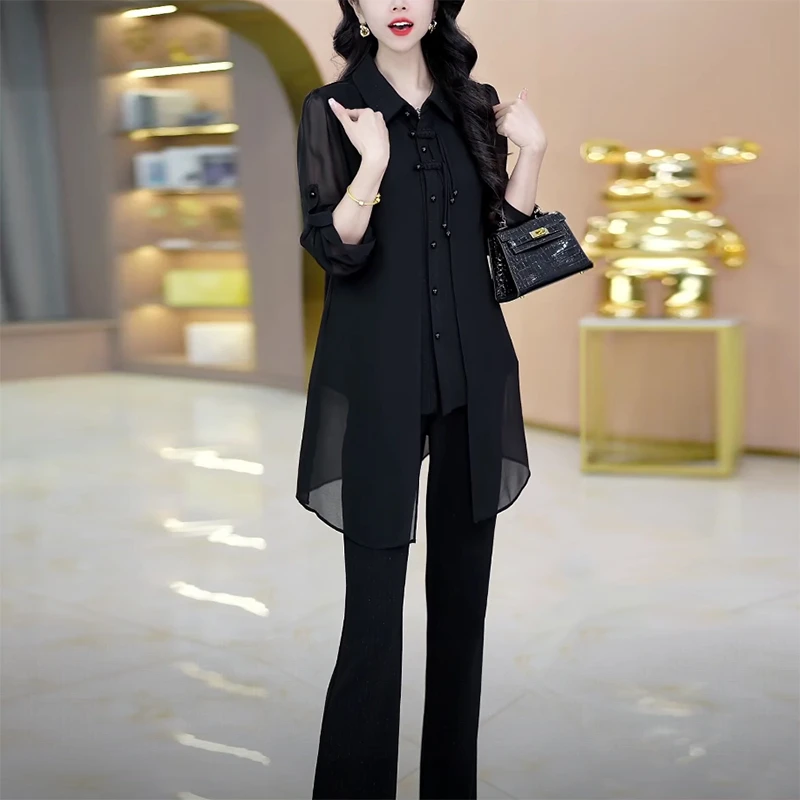 时尚优雅修身套装秋季休闲风显瘦春季连衣裙上衣新中式极简风轻熟