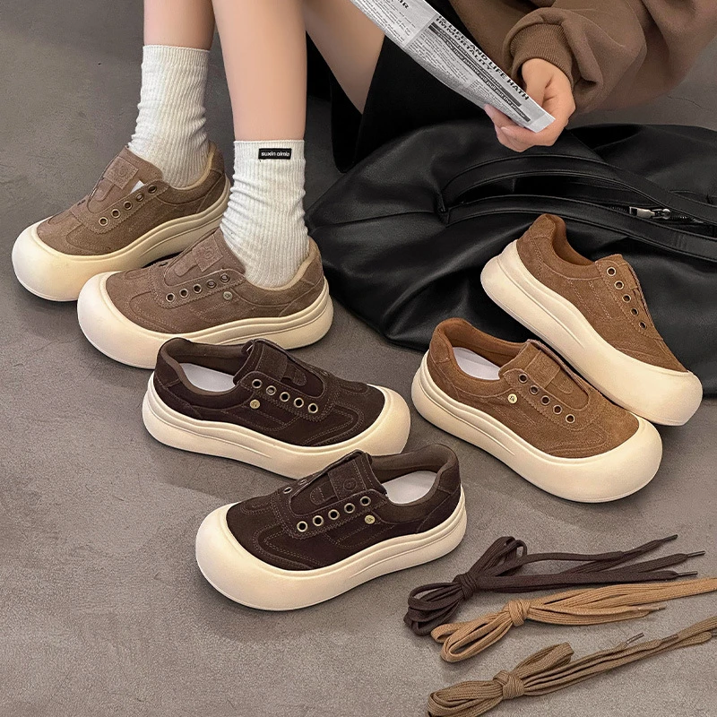 2025秋冬真皮厚底女百搭休闲鞋时尚运动潮鞋女板鞋