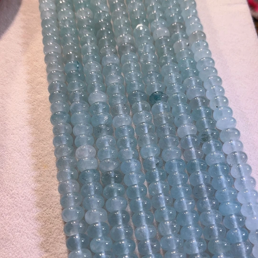 玛瑙/玉髓合金珠宝半成品海蓝宝算盘一条8mm