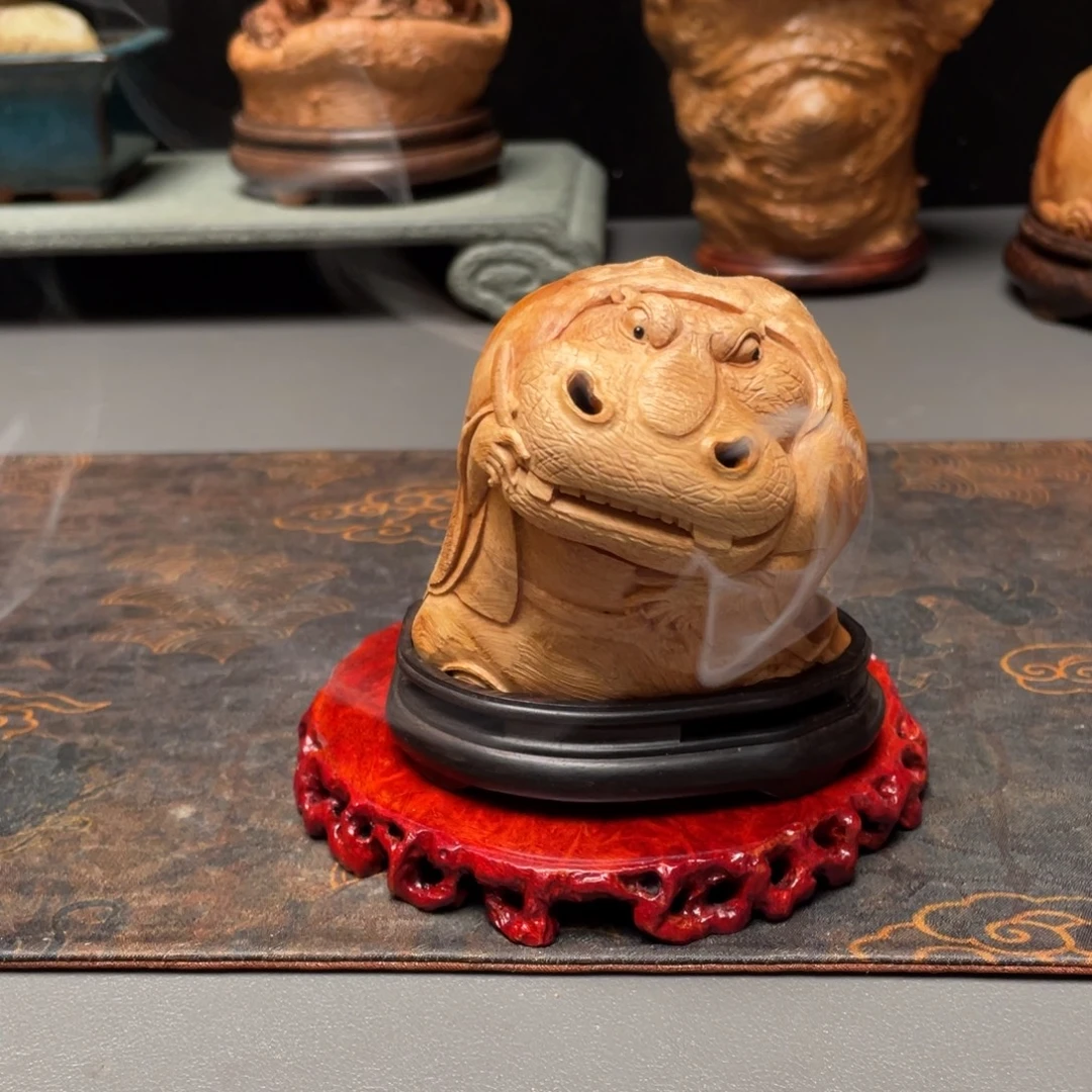 饿***砖香榧木河马荔枝木香炉