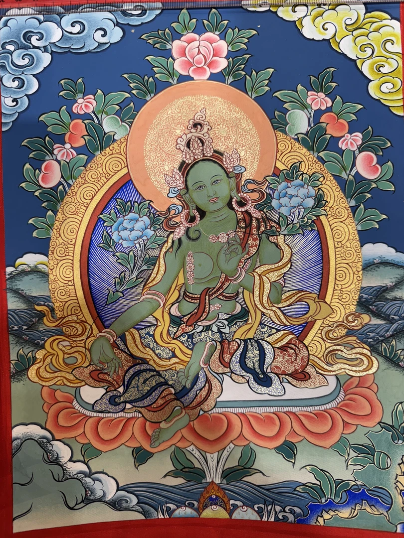 【收藏】绿度母唐卡桌摆老师作品