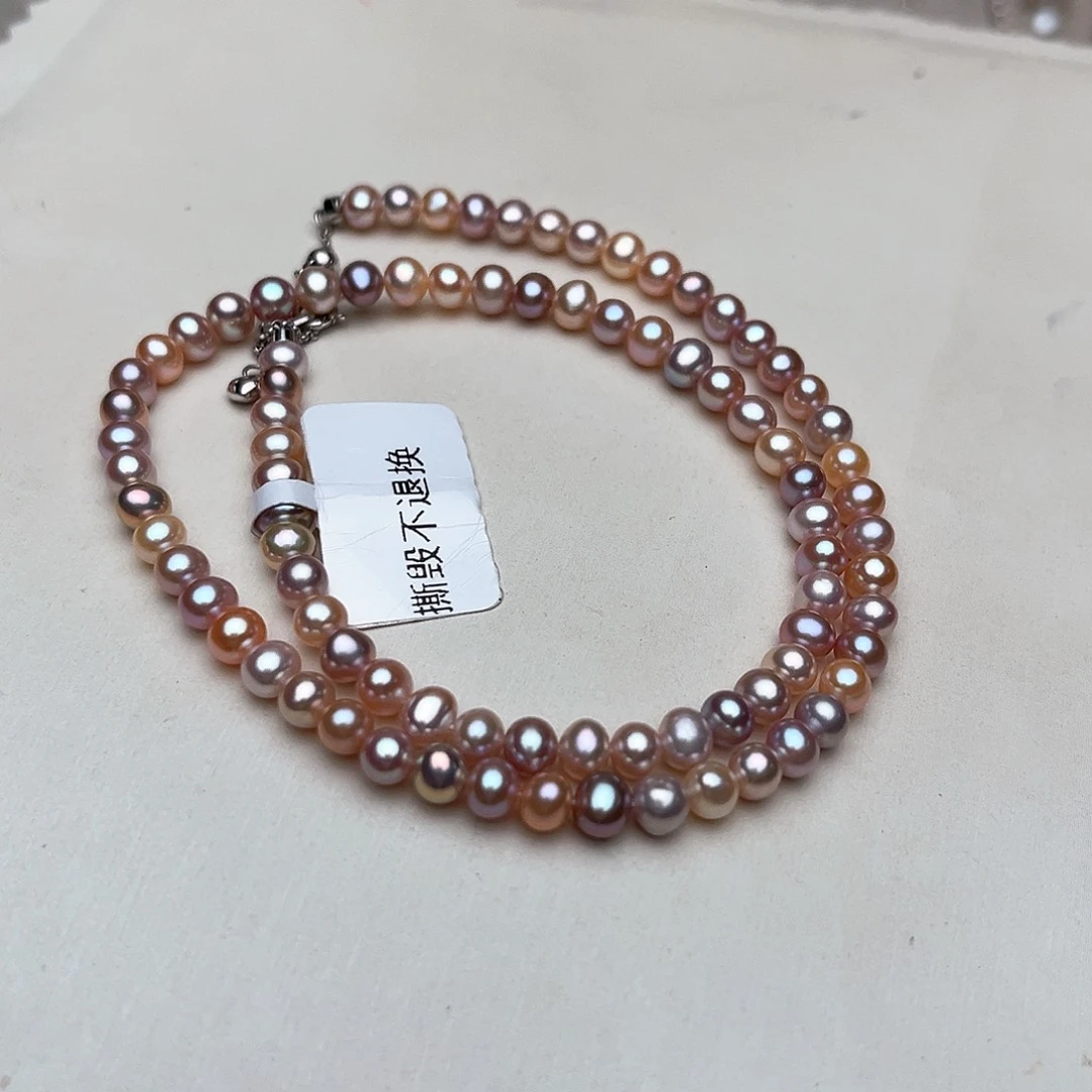 淡水珍珠颈饰银S925镶嵌4-5mm