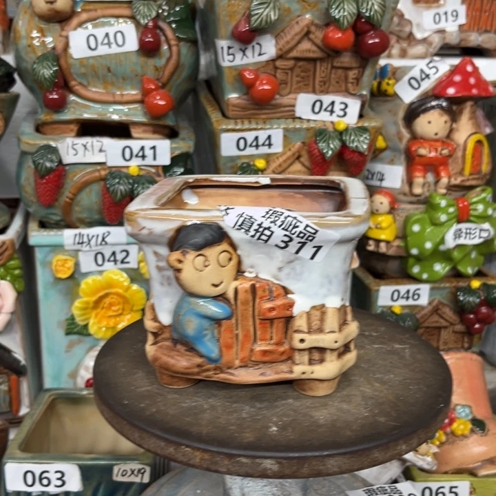 紫砂花盆粗陶材质多肉花盆311