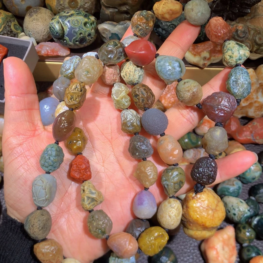 石材阿拉善筋脉项链