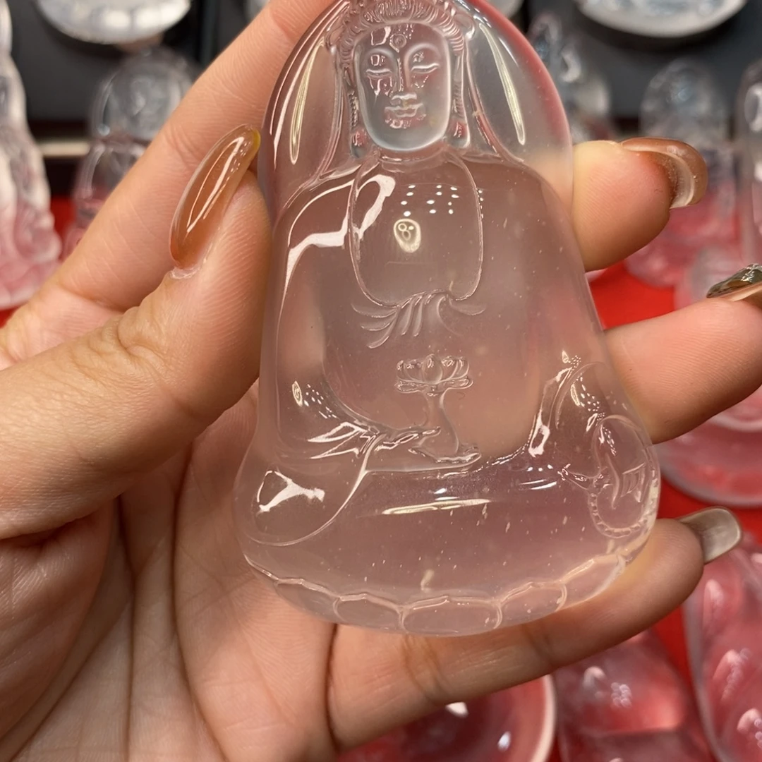 福***满石英质玉未镶嵌吊坠