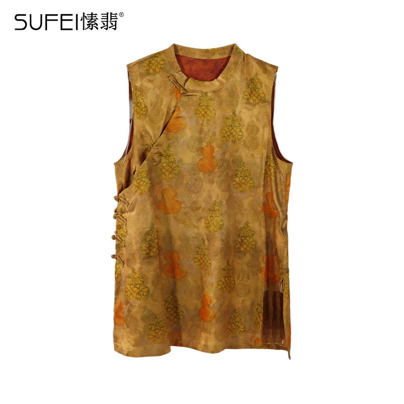 SUFEI/愫翡S52XS0709A 夏季新款简约国风斜边扣小衫 0709