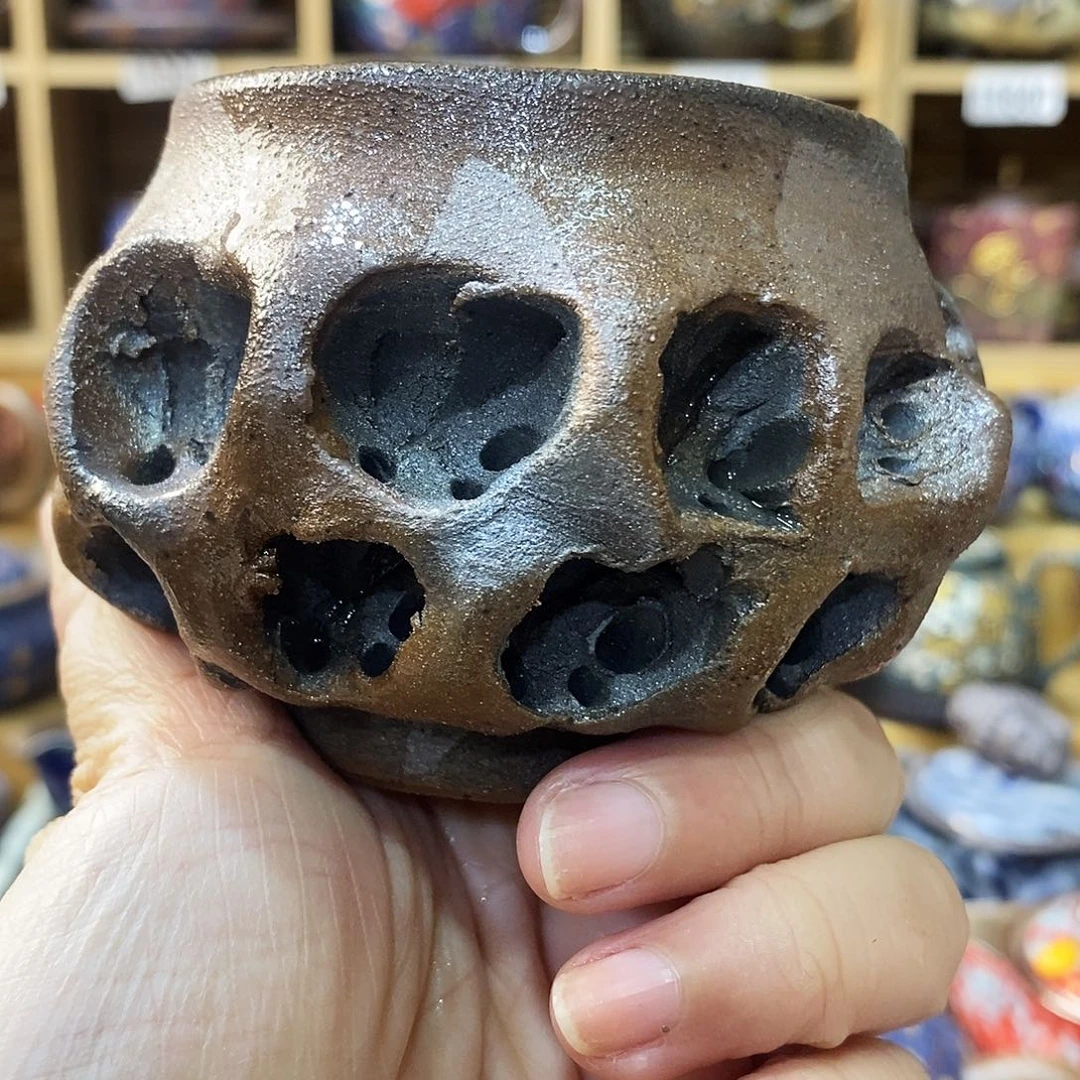 粗陶柴烧志野茶器