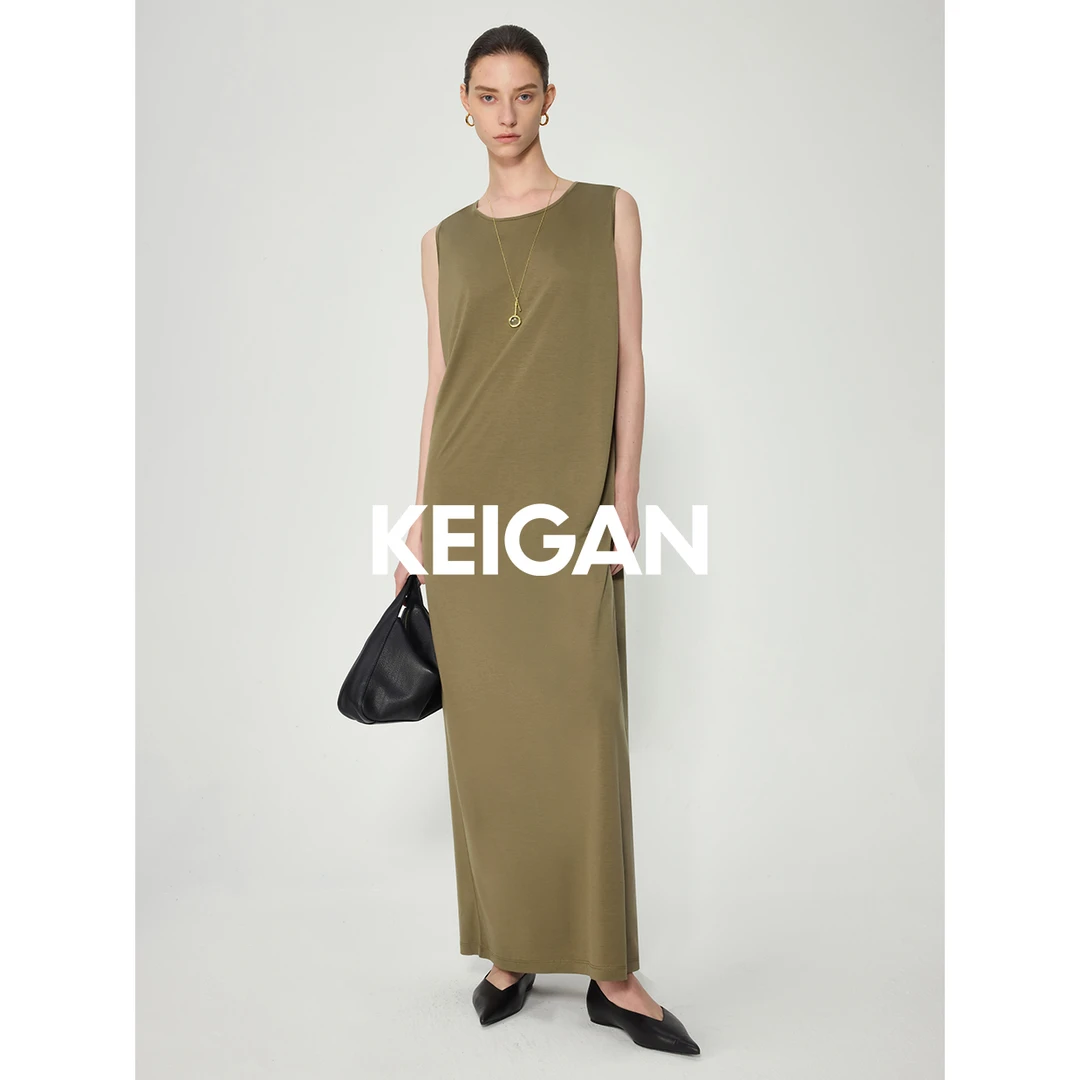 开间/限量私服 日本柔糯透气舒弹莱赛尔ROW极简宽松无袖T恤连衣裙