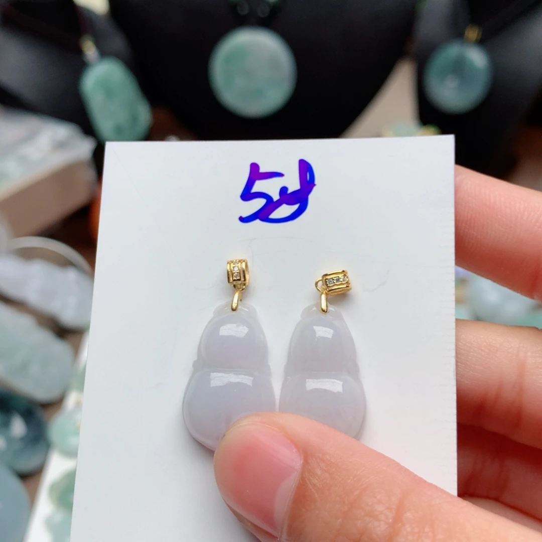 翡翠颈饰银S925镀金镶嵌吊坠