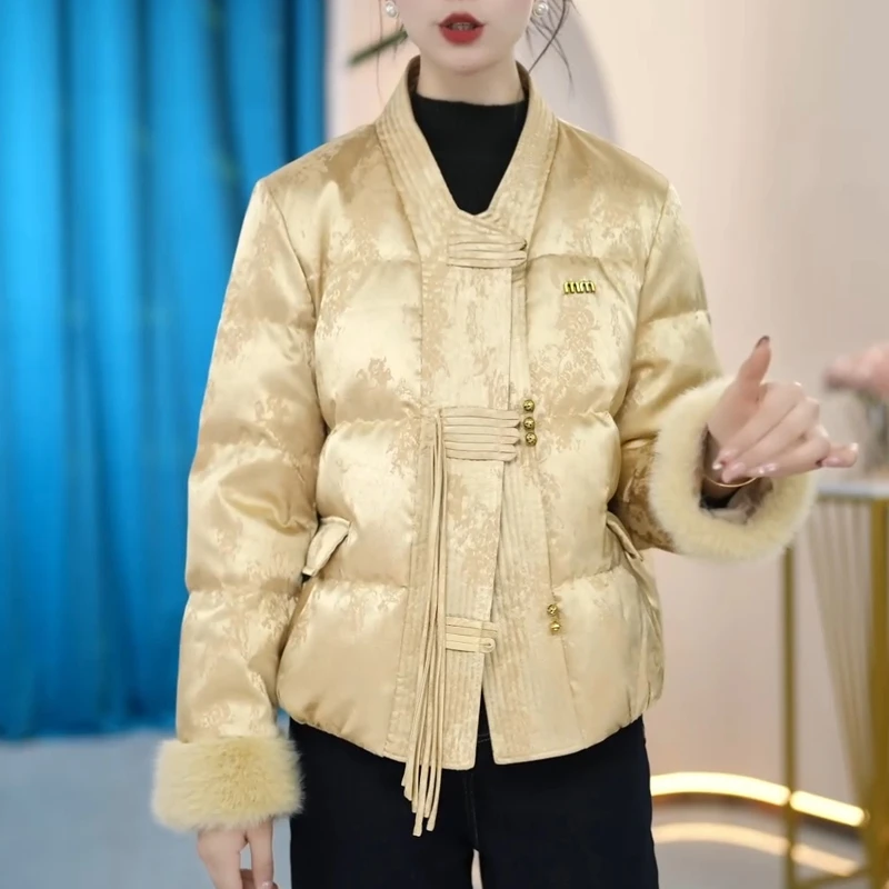 新中式国风羽绒服女冬季2025新款高端品牌巨好看小个子保暖短外套