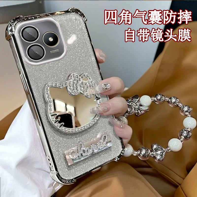 水钻KT猫补妆镜子WIKO Hi畅享80S手机壳四角防摔JLG-AN00软壳新款