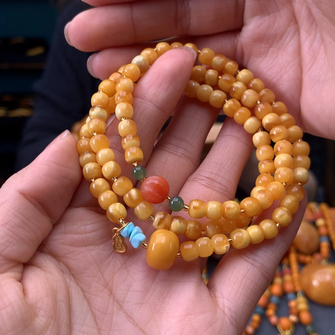 蜜蜡未镶嵌手串天然