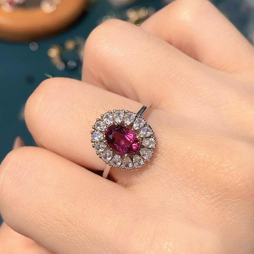 银S925镶嵌戒指石榴石福利款