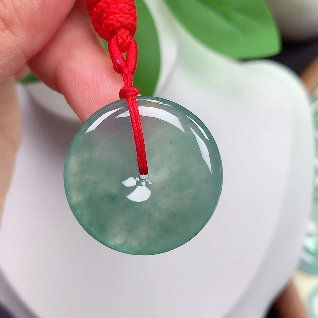 颈饰未镶嵌翡翠平安扣 28.1x4.9mm