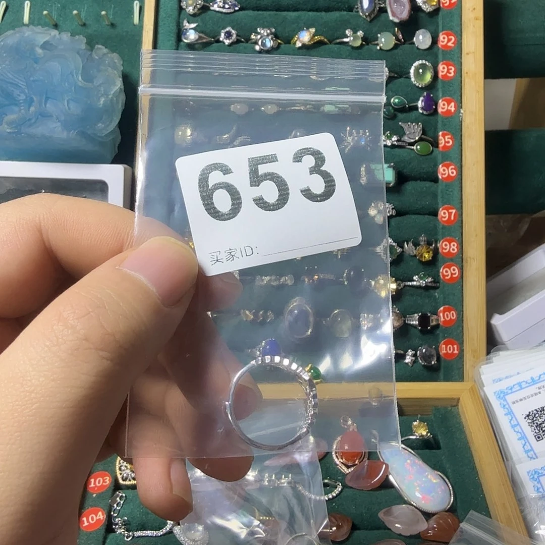 汽***水戒指银S925镶嵌祖母绿