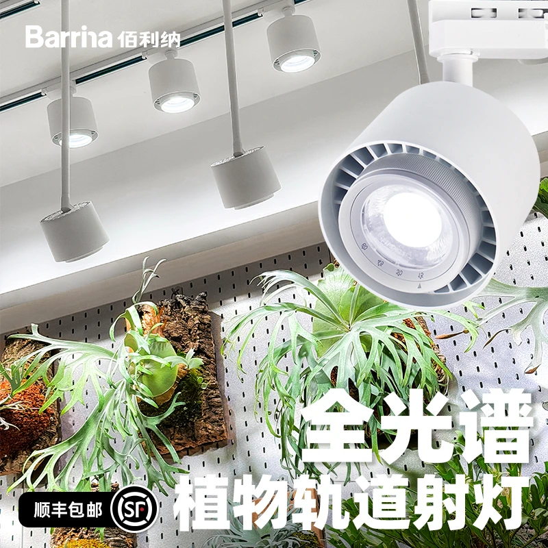 Barrina全光谱植物轨道射灯龙舌兰绿植花卉仿太阳植物墙补光灯