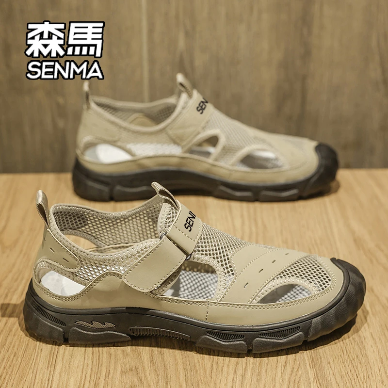 SENMA/森马洞洞鞋男冬季外穿防滑耐磨涉水凉鞋男包头运动沙滩凉拖